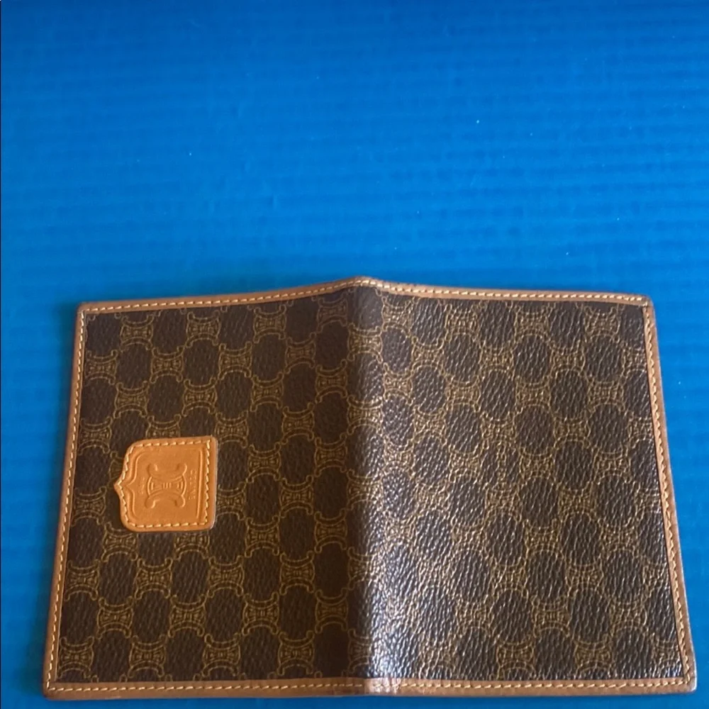 Celine Tan and Brown Logo Card Holder